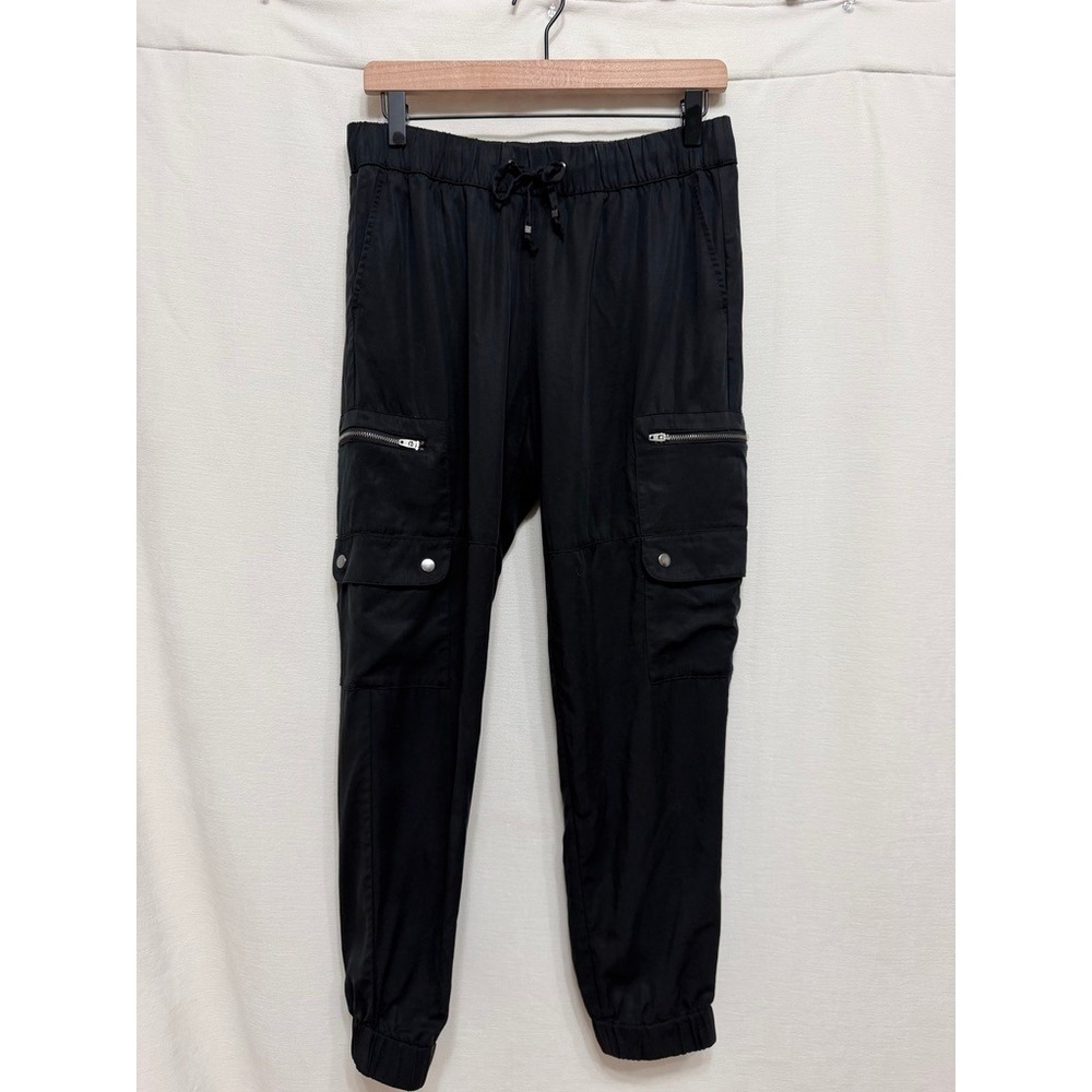 Banana Republic Black Soft Cargo Tencel Jogger Pants Womens S Utility 536089